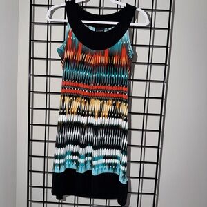 Enfocus Studio Black and Multicolor Mini Dress